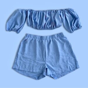 NWOT Shein Blue Two Piece Set